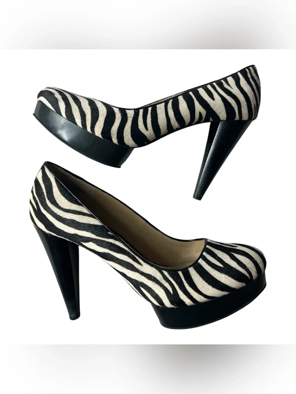 MICHAEL KORS ZEBRA CALF HAIR HEELS WOMENS 7.5